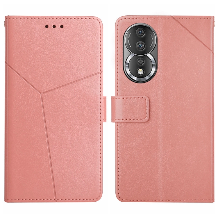 

For Honor 80 HT01 Y-shaped Pattern Flip Leather Phone Case(Pink)