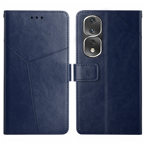 

For Honor 80 Pro HT01 Y-shaped Pattern Flip Leather Phone Case(Blue)