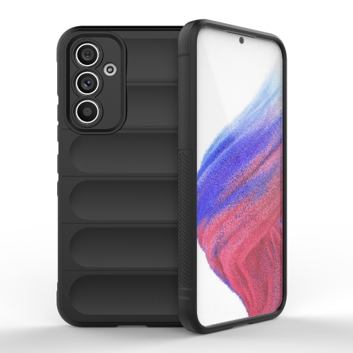For Samsung Galaxy A54 5G Magic Shield TPU + Flannel Phone Case(Black) 2022 new high quality snap jewelry display board fit 18mm snap buttons jewelry black flannel pvc snap display holder