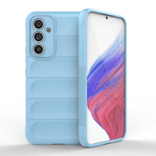 

For Samsung Galaxy A54 5G Magic Shield TPU + Flannel Phone Case(Light Blue)