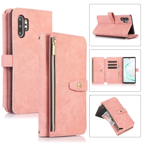 

For Samsung Galaxy Note10+ Dream 9-Card Wallet Zipper Bag Leather Phone Case(Pink)