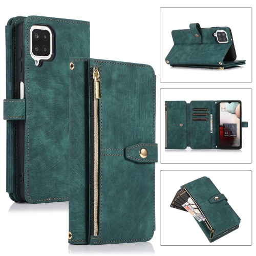 

For Samsung Galaxy A12 4G / 5G Dream 9-Card Wallet Zipper Bag Leather Phone Case(Green)