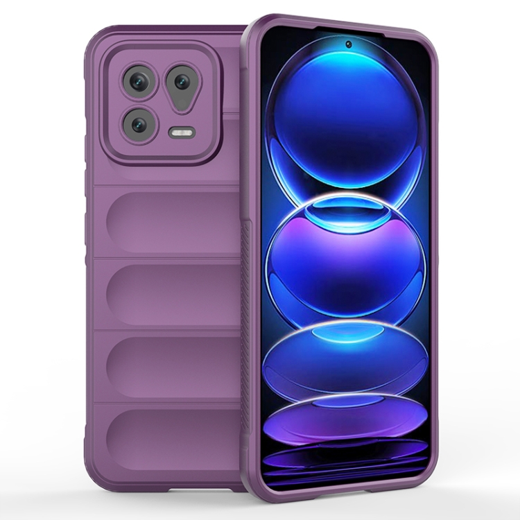 

For Xiaomi 13 Magic Shield TPU + Flannel Phone Case(Purple)