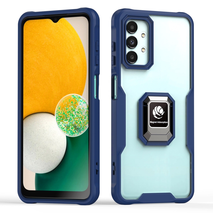 

For Samsung Galaxy A13 4G / 5G Armor Shockproof Magnetic Ring Phone Case(Navy Blue)