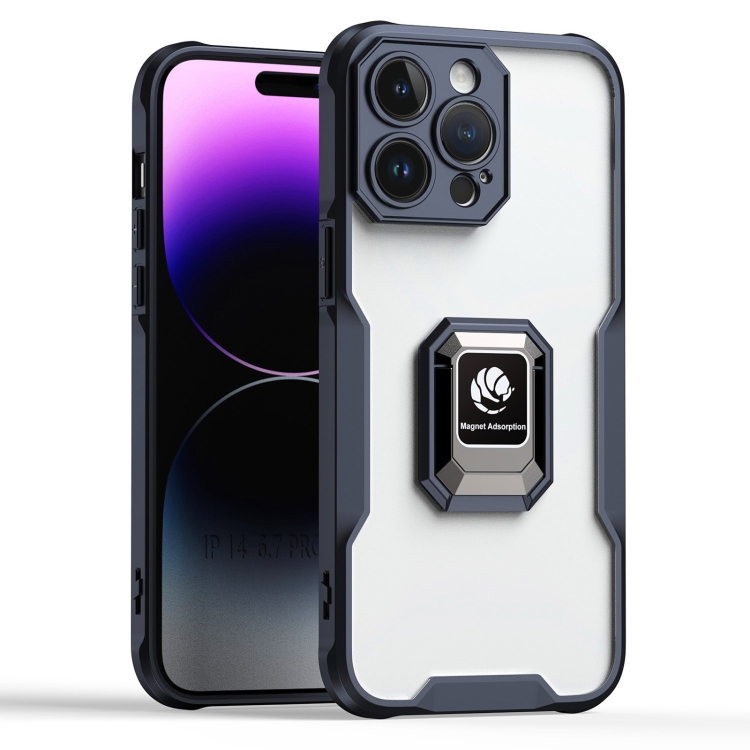 

For iPhone 14 Pro Max Armor Shockproof Magnetic Ring Phone Case(Black)