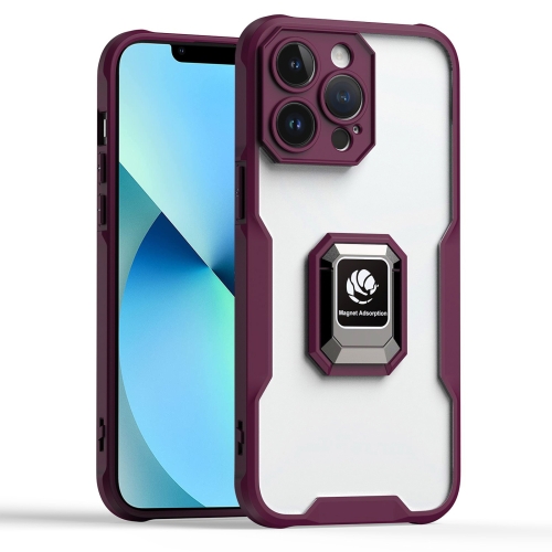 

For iPhone 13 Pro Max Armor Shockproof Magnetic Ring Phone Case(Red)