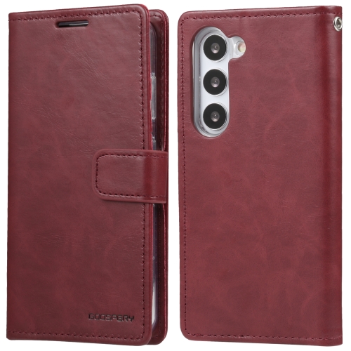 For Samsung Galaxy S23 5G GOOSPERY BLUE MOON Crazy Horse Texture Leather Phone Case(Wine Red)
