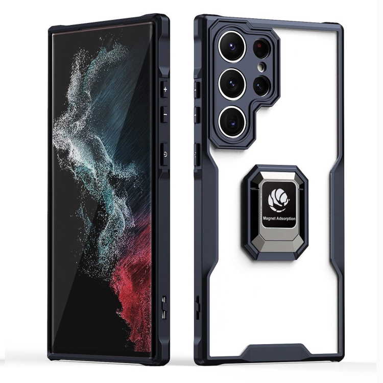 

For Samsung Galaxy A73 5G Armor Shockproof Magnetic Ring Phone Case(Black)