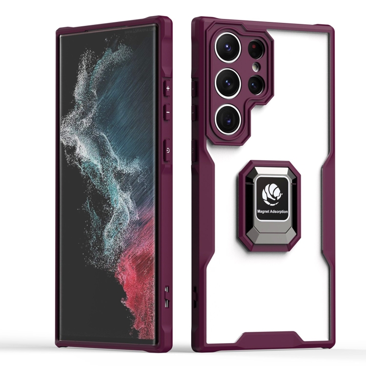 

For Samsung Galaxy A51 4G Armor Shockproof Magnetic Ring Phone Case(Red)