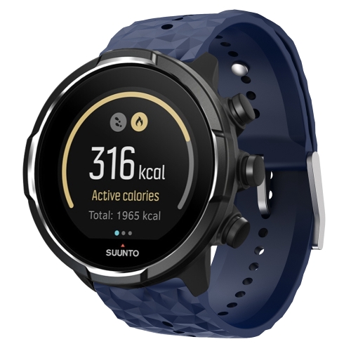 

For Suunto 9 Rhombus Texture Silicone Watch Band(Midnight Blue)
