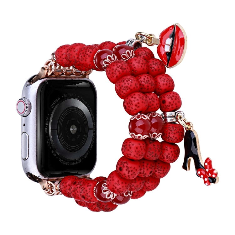

Bodhi Beads Watch Band For Apple Watch Series 8&7 41mm / SE 2&6&SE&5&4 40mm / 3&2&1 38mm(Red)