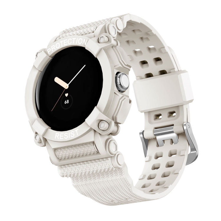 

For Google Pixel Watch Three-proof Solid Color Integrated Watch Band(Starlight)