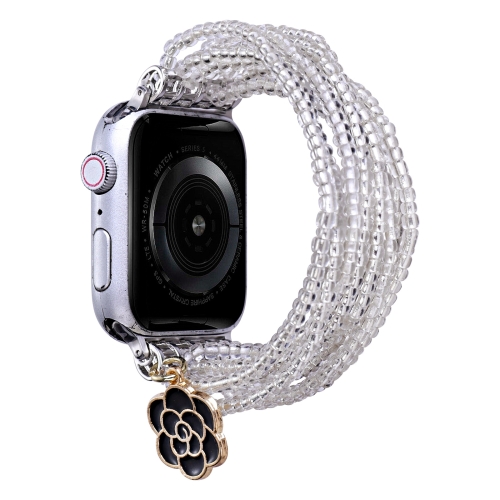 

Multi-row Beads Watch Band For Apple Watch Series 8&7 41mm / SE 2&6&SE&5&4 40mm / 3&2&1 38mm(Transparent Beads)