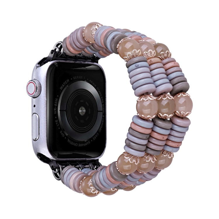 

Pieces Beads Watch Band For Apple Watch Series 8&7 41mm / SE 2&6&SE&5&4 40mm / 3&2&1 38mm(Light Coffee)