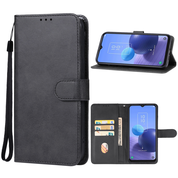 

For TCL 408 Leather Phone Case(Black)