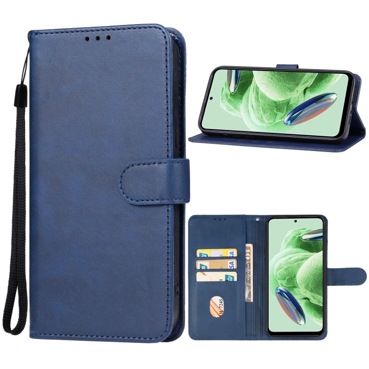 

For Xiaomi Redmi Note 12 Global 5G Leather Phone Case(Blue)