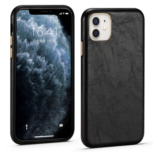 

For iPhone 11 Lamb Texture Leather All-inclusive Shockproof Phone Case(Black)