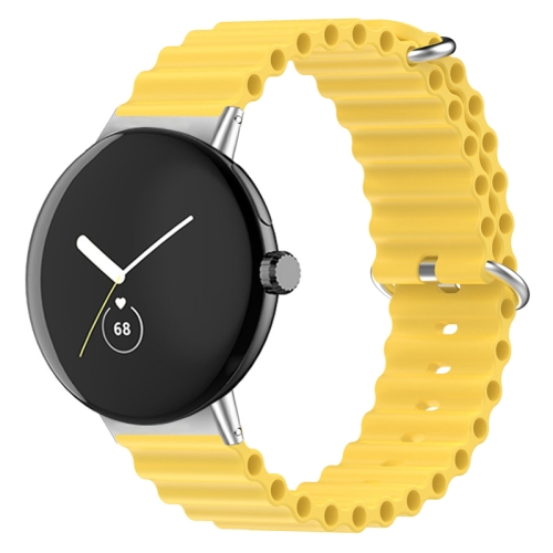 

For Google Pixel Watch Ocean Silicone Watch Band(Yellow)