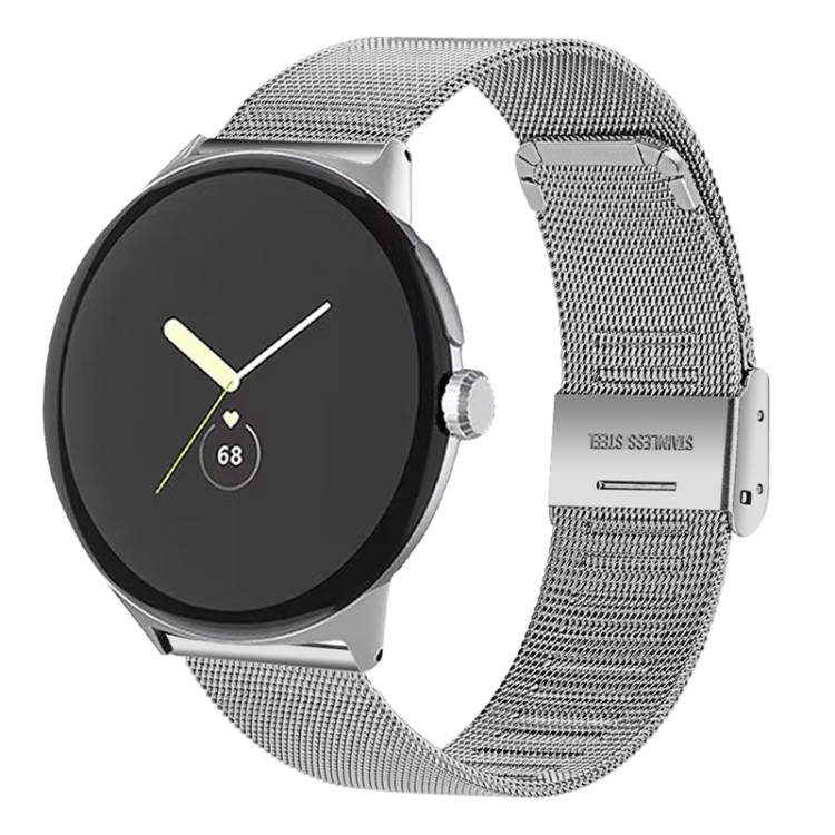 

For Google Pixel Watch Milan Buckle Fine Mesh Metal Watch Band(Silver)