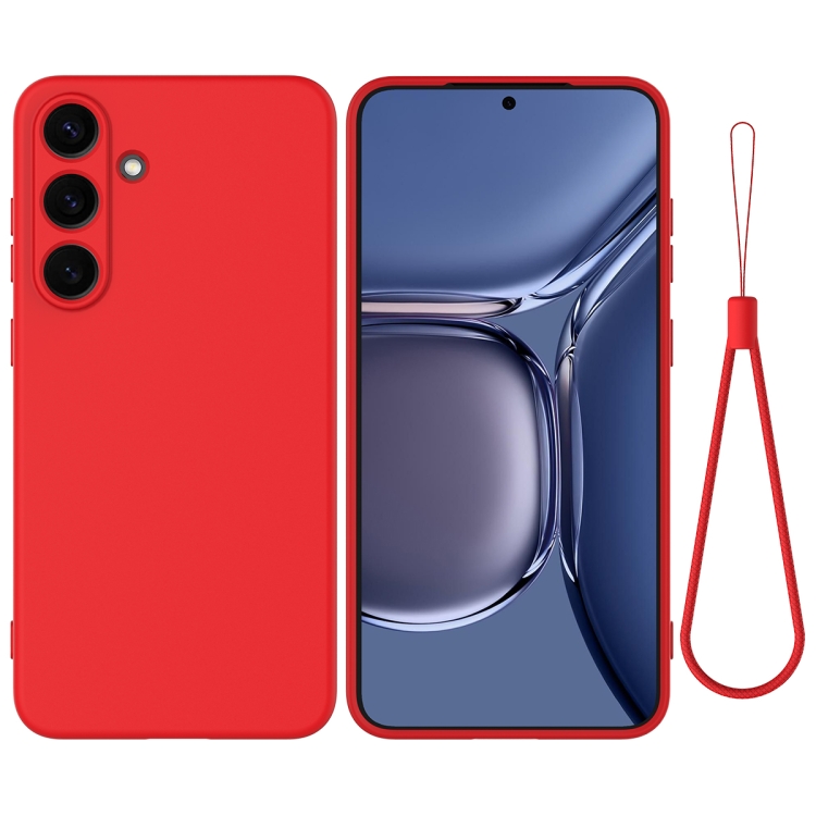 

For Samsung Galaxy S25 5G Color Liquid Silicone Phone Case(Red)