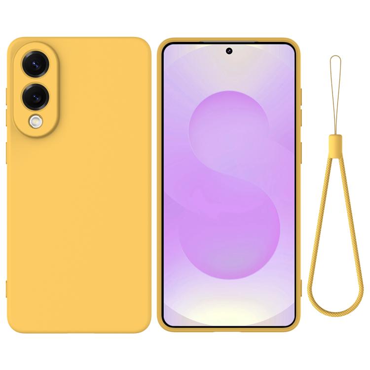 

For Samsung Galaxy S25 Edge 5G Solid Color Liquid Silicone Dropproof Full Coverage Phone Case(Yellow)