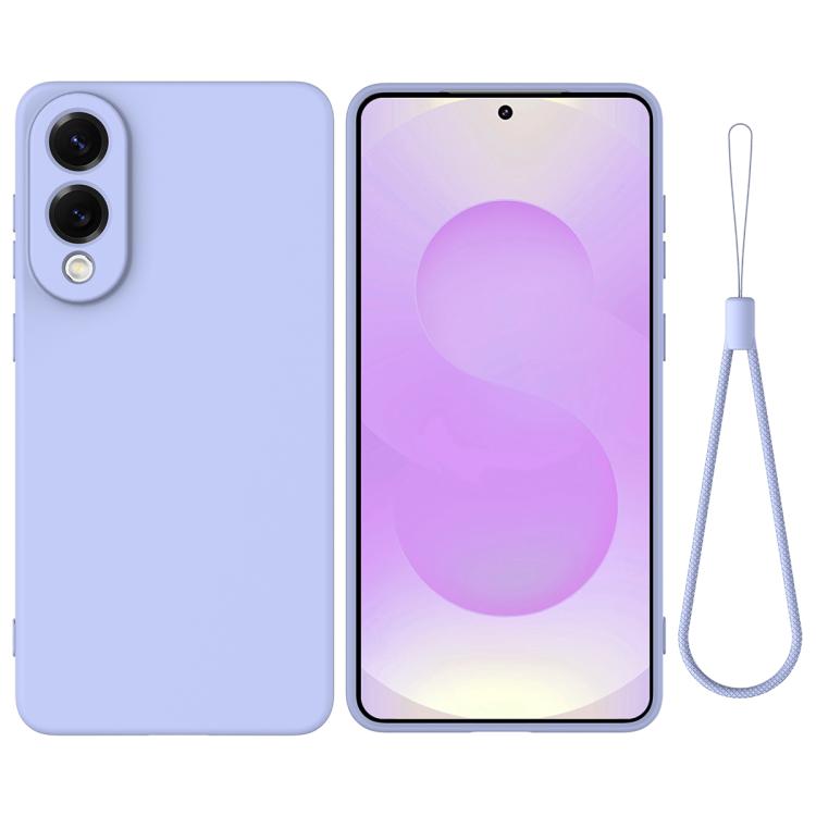 

For Samsung Galaxy S25 Edge 5G Solid Color Liquid Silicone Dropproof Full Coverage Phone Case(Purple)