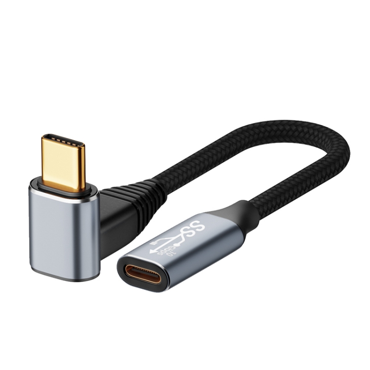 

For Steam Deck Gen 100W USB-C/Type-C Male to USB-C/Type-C Female Stereo Curved Extension Cable, Length:1m