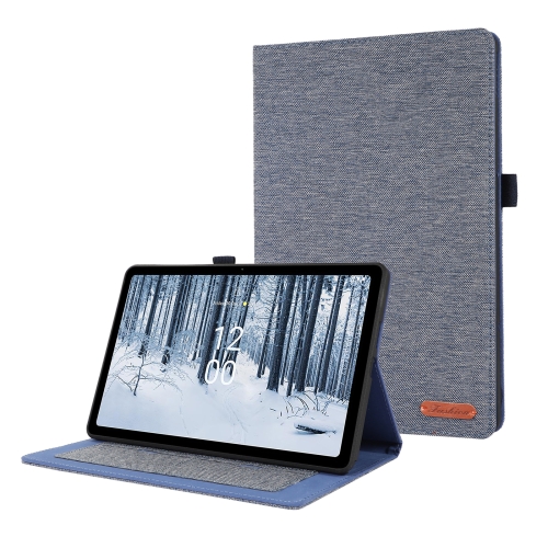 

For Nokia T21 Fabric Leather Tablet Case with Wake-up / Sleep Function(Blue)