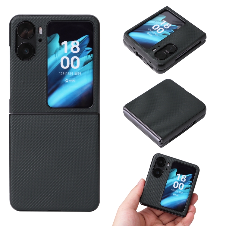 Для OPPO Find N2 Флип-чехол для телефона с текстурой из углеродного ...