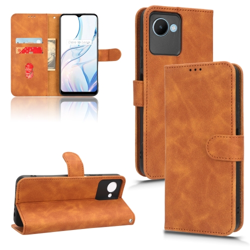 

For Realme C30 / C33S Skin Feel Magnetic Flip Leather Phone Case(Brown)