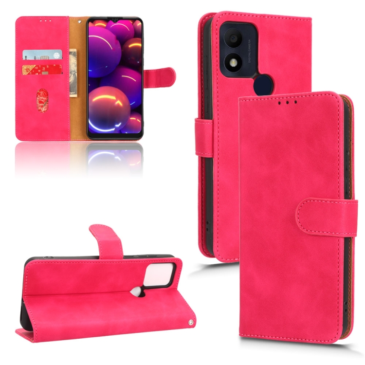 

For TCL 305i Skin Feel Magnetic Flip Leather Phone Case(Rose Red)