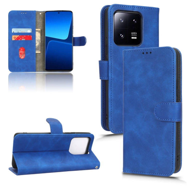

For Xiaomi 13 Pro Skin Feel Magnetic Flip Leather Phone Case(Blue)