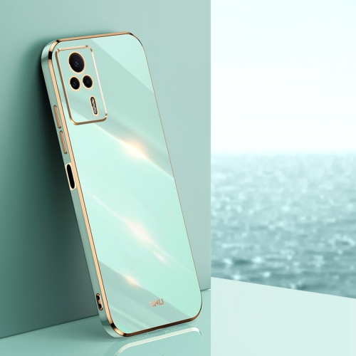 

For Xiaomi Redmi K60E XINLI Straight 6D Plating Gold Edge TPU Phone Case(Mint Green)