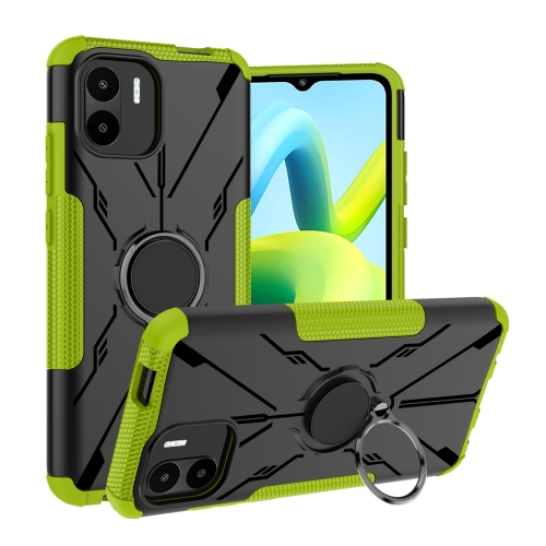 

For Xiaomi Redmi A1 4G Armor Bear Shockproof PC + TPU Phone Case with Ring(Green)