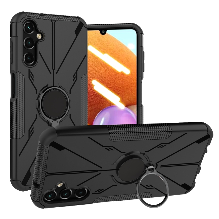 

For Samsung Galaxy A14 5G Armor Bear Shockproof PC + TPU Phone Case with Ring(Black)