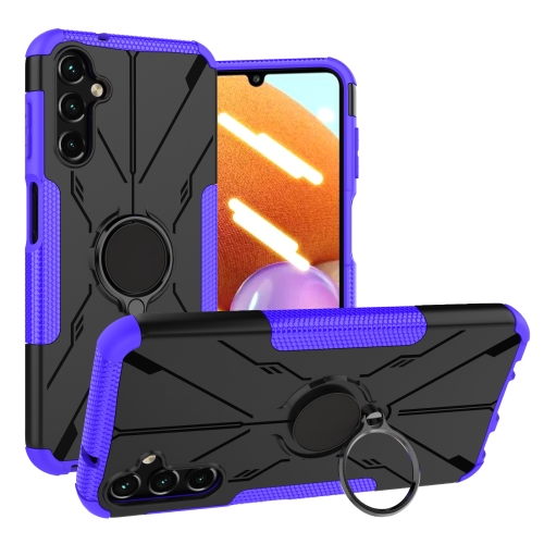 

For Samsung Galaxy A14 5G Armor Bear Shockproof PC + TPU Phone Case with Ring(Purple)