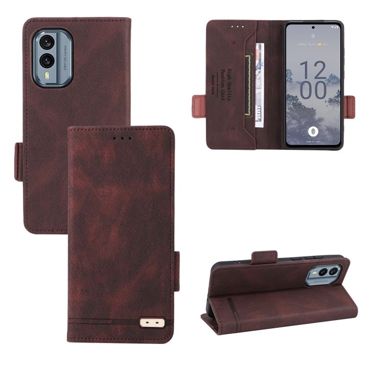 

For Nokia X30 5G Magnetic Clasp Leather Phone Case(Brown)