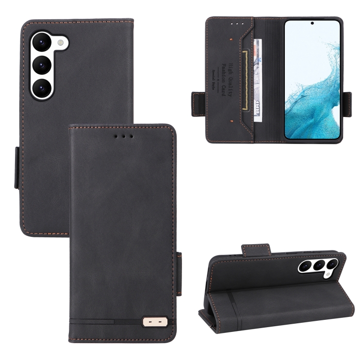 

For Samsung Galaxy S23 5G Magnetic Clasp Leather Phone Case(Black)