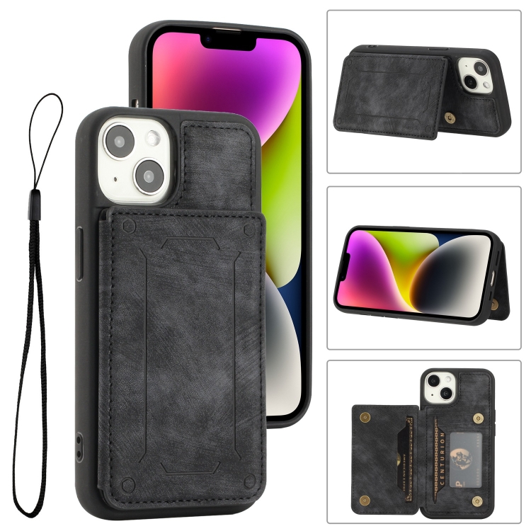 

For iPhone 13 Dream Magnetic Back Cover Card Wallet Phone Case(Black)