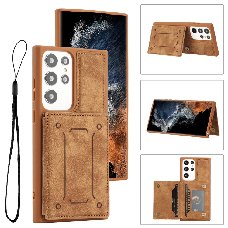 

For Samsung Galaxy S23 Ultra 5G Dream Magnetic Back Cover Card Wallet Phone Case(Brown)