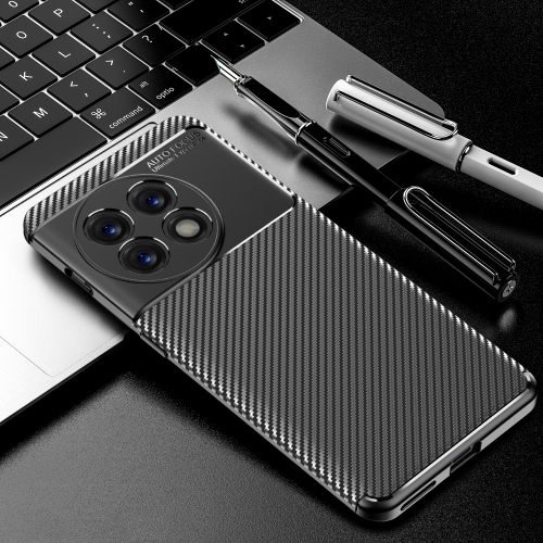 

For OnePlus 11 5G Carbon Fiber Texture Shockproof TPU Phone Case(Black)