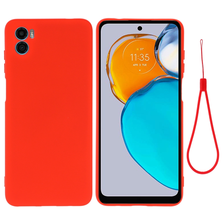 

For Motorola Moto E22s Color Liquid Silicone Phone Case(Red)
