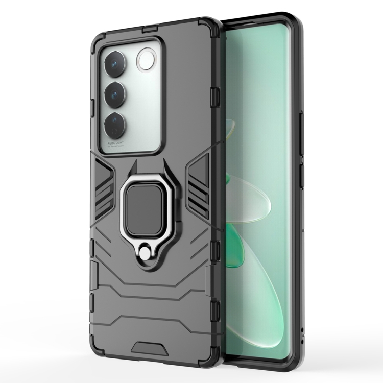

For vivo S16 Pro Magnetic Ring Holder PC + TPU Phone Case(Black)