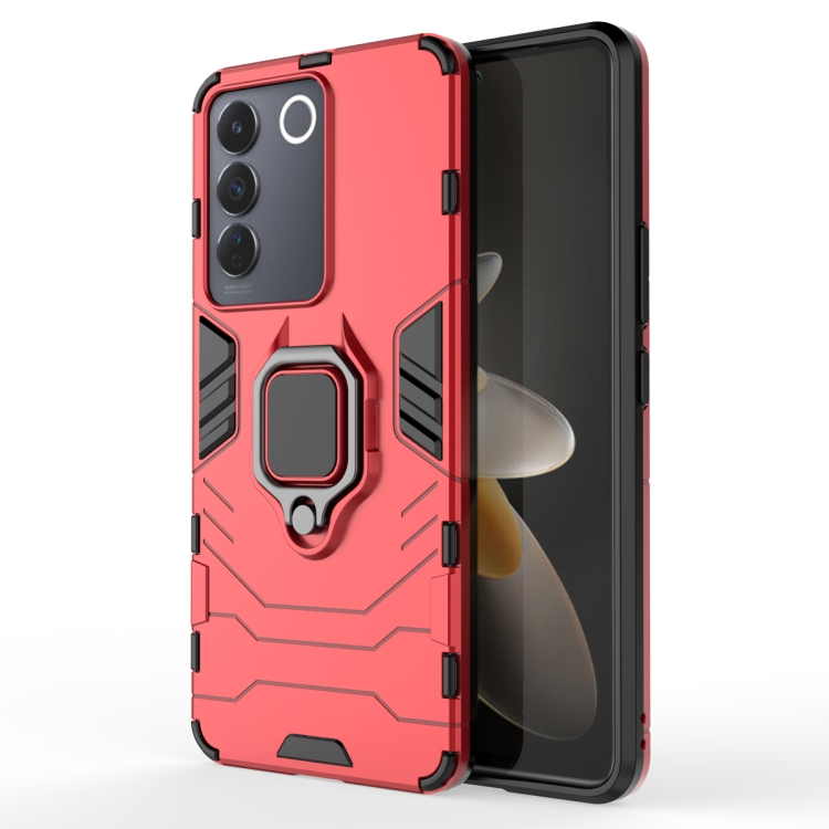 

For vivo S16e Magnetic Ring Holder PC + TPU Phone Case(Red)