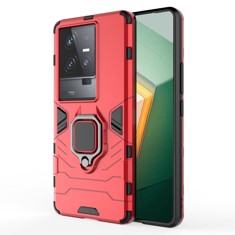 

For vivo iQOO 11 Magnetic Ring Holder PC + TPU Phone Case(Red)