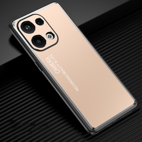 

For OPPO Reno9 Pro+ Frosted Metal Phone Case(Gold)