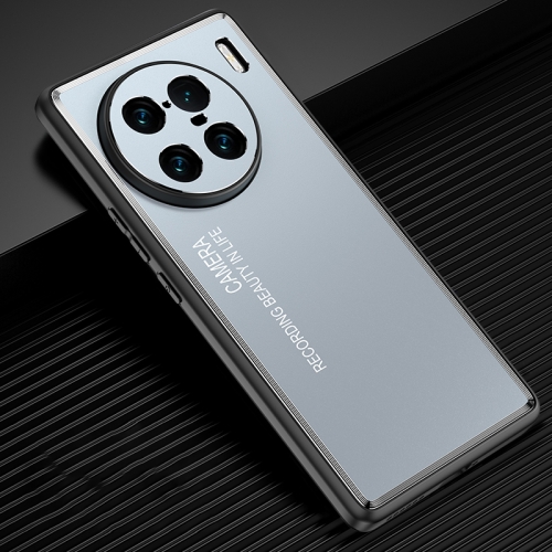 

For vivo X90 Pro+ Frosted Metal Phone Case(Blue)