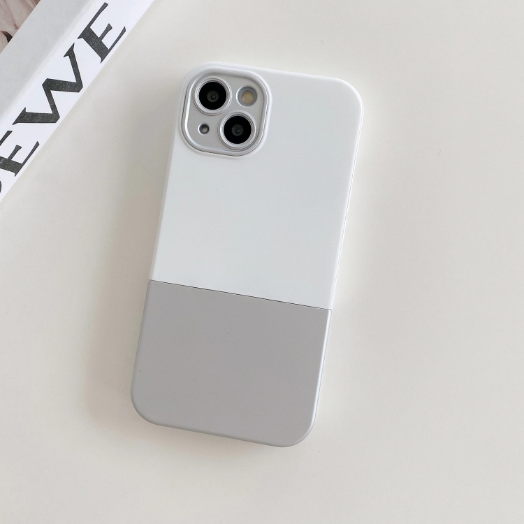 

For iPhone XR 3 in 1 Liquid Silicone Phone Case(White + Silver)