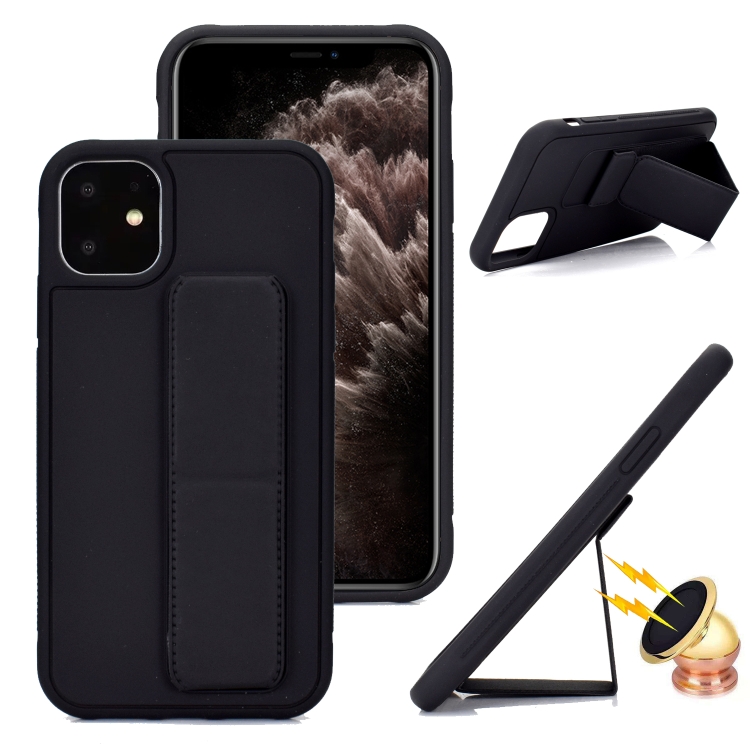 

For iPhone 13 Skin Feel Wrist Holder Phone Case(Black)