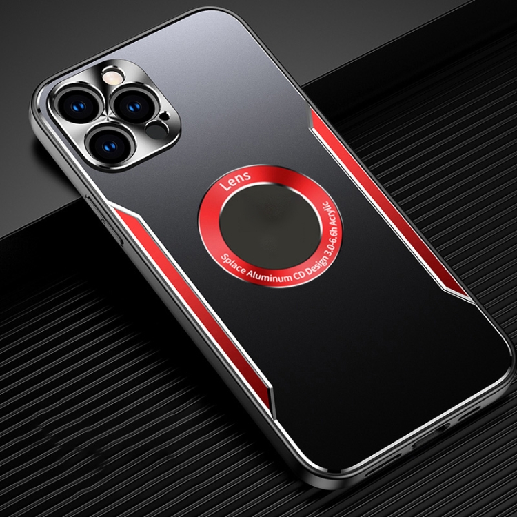 

For iPhone 14 Pro Aluminum Alloy + TPU Phone Case(Black Red)